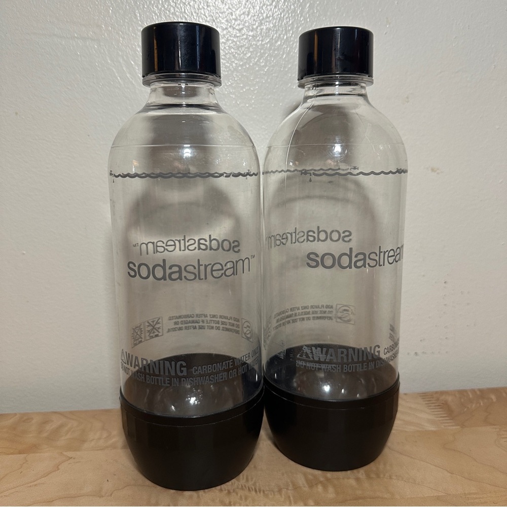 Sodastream Soda Bottle 1 Liter Carbonator Bottle Bottles Set of 2 Black
